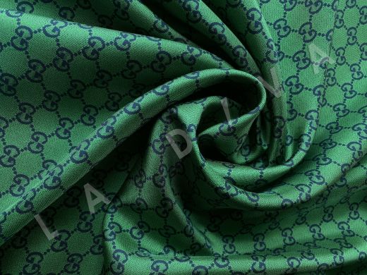 Шелк твил Gucci в зеленом цвете рис-5