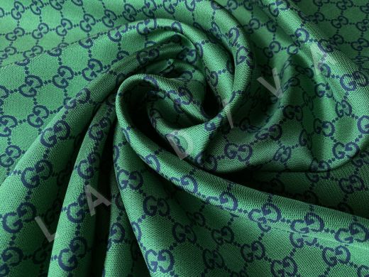 Шелк твил Gucci в зеленом цвете рис-2