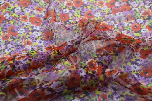 Шелковый шифон с цветочным принтом Marta Palmer рис-4
