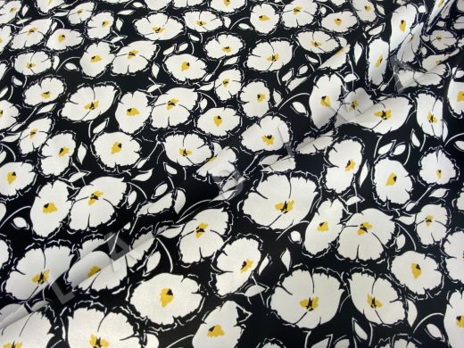 Рубашечный хлопок средней плотности с эластаном с цветочным принтом рис-2