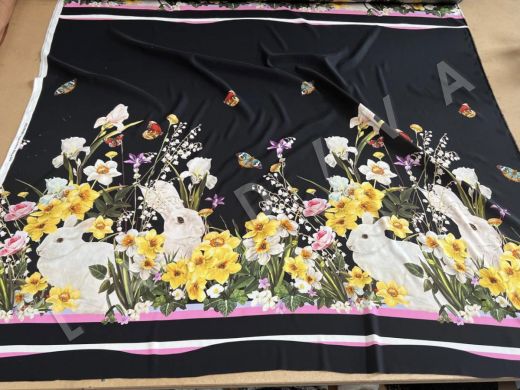 Шелк с эластаном купон Dolce&Gabbana "зайки в цветах" рис-9