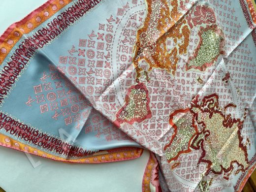 Шёлковый платок Louis Vuitton, твиловое плетение рис-4