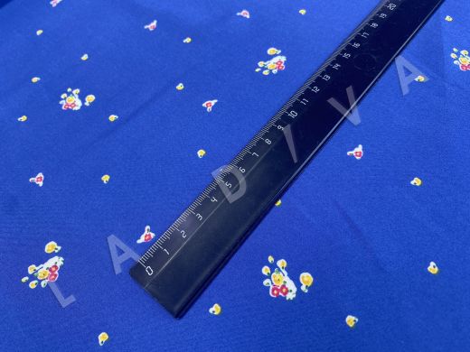Вискоза плательно-блузочная со светлыми цветочками на синем фоне рис-5