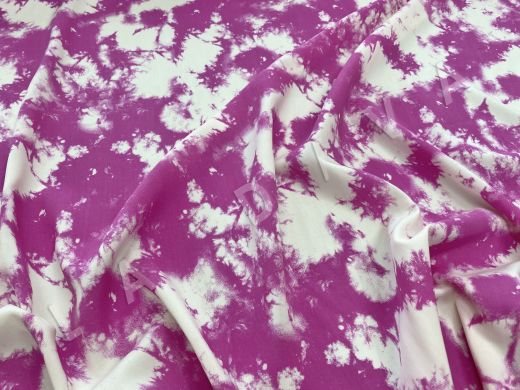 Вискоза плательно-блузочная с абстрактным принтом в молочно-розовой гамме рис-3