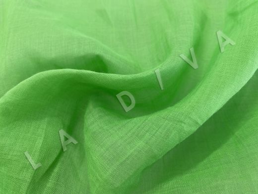 Лен рубашечно-плательный с добавлением рами ярко зеленого цвета 2109800011433