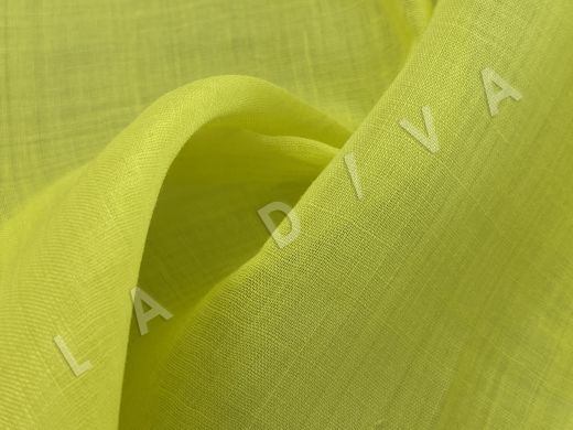 Лен рубашечно-плательный с добавлением рами лимонного цвета 2109800011440