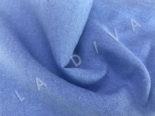 Плательно-костюмный лен синего цвета рис-2