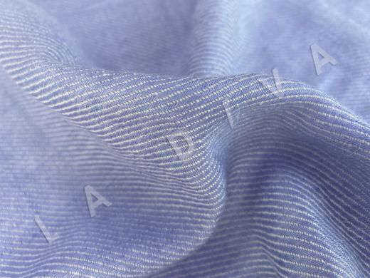 Плательно-костюмный лен с хлопком светло-синего цвета рис-4