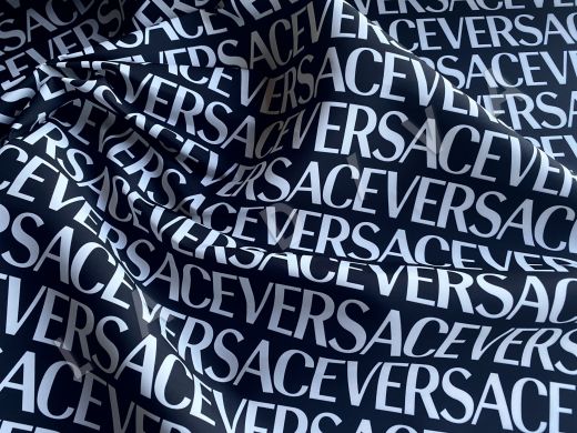 Плащевая Versace, подписная на черном фоне рис-4