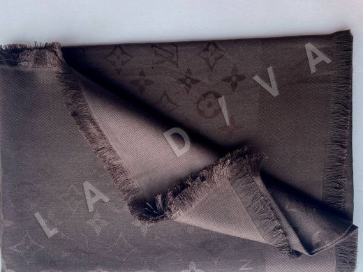 Шаль Louis Vuitton в цвете горький шоколад рис-5