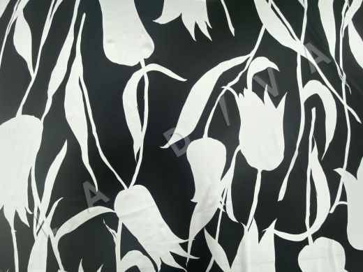 Атласный шелк с цветочным рисунком рис-2