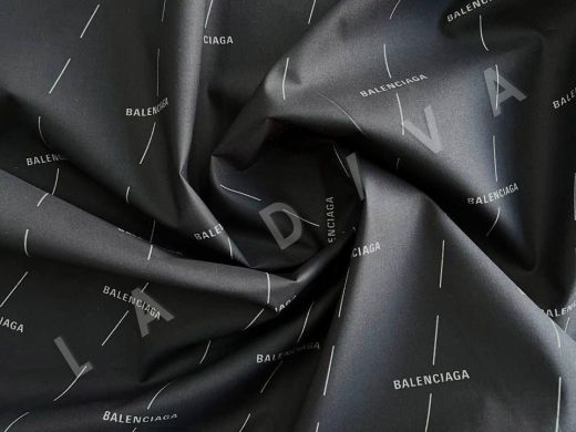 Хлопок поплин Balenciaga в полоску на черном фоне рис-2