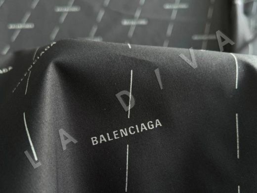 Хлопок поплин Balenciaga в полоску на черном фоне рис-4