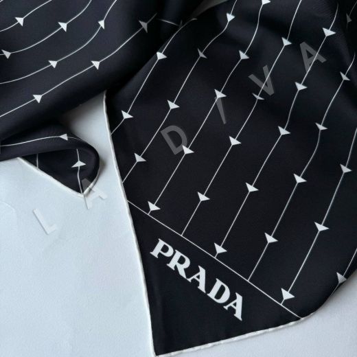 Шёлковый платок Prada, твиловое плетение рис-7
