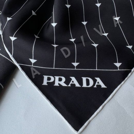 Шёлковый платок Prada, твиловое плетение рис-5