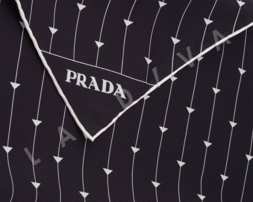 Шёлковый платок Prada, твиловое плетение рис-6