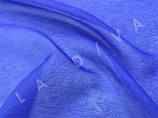 Полупрозрачный лен с шелком синего цвета  рис-4