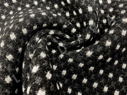 Костюмный хлопок  в стиле Chanel с твидовым плетением 2103201856303