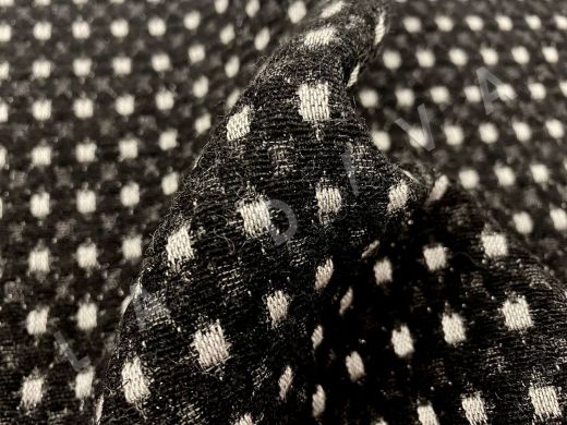Костюмный хлопок  в стиле Chanel с твидовым плетением  рис-2