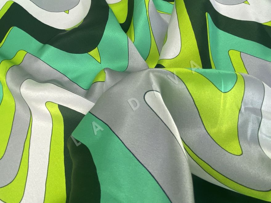 Шелк атласный Emilio Pucci с принтом "зигзаг" рис-4 Шелк атласный Emilio Pucci с принтом "зигзаг" рис-4