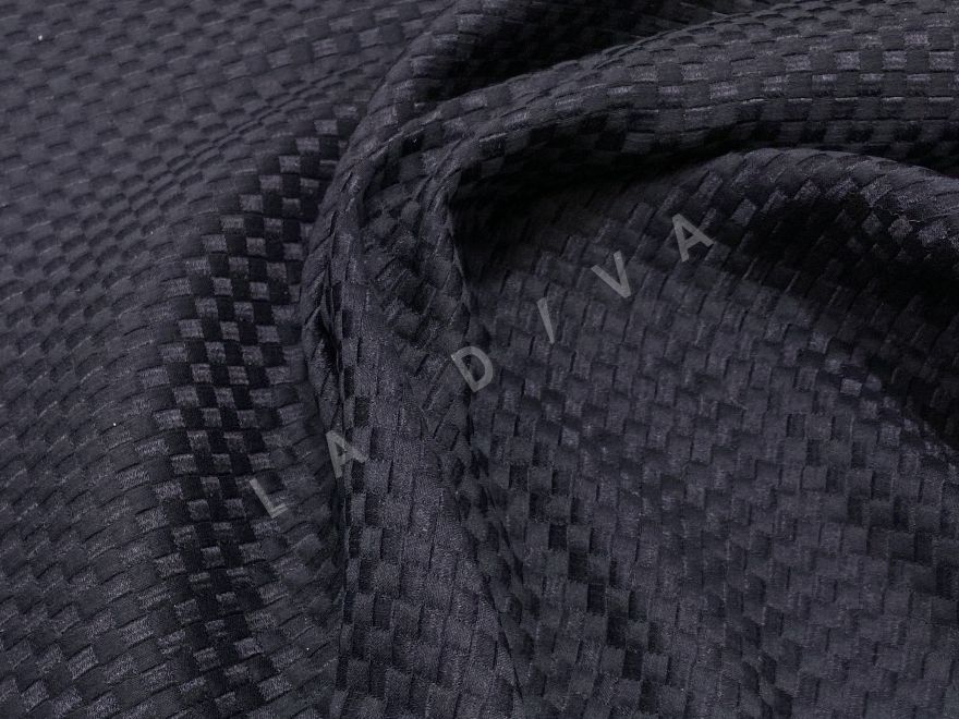 Жаккардовый шелк Dior в темно-синем цвете 2000000169880