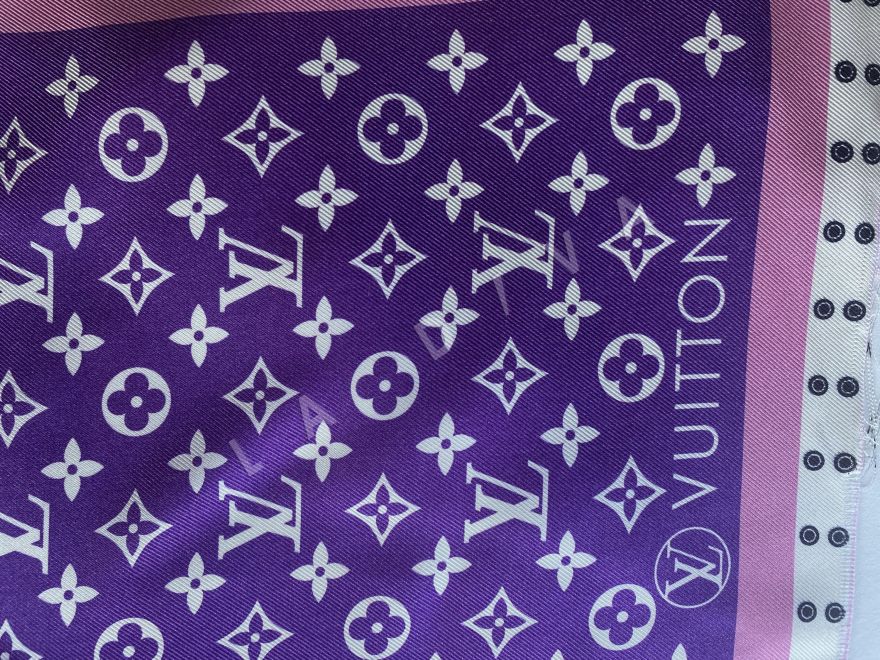 Шелковый платок Louis Vuitton подписной, двухсторонний рис-2 Шелковый платок Louis Vuitton подписной, двухсторонний рис-2