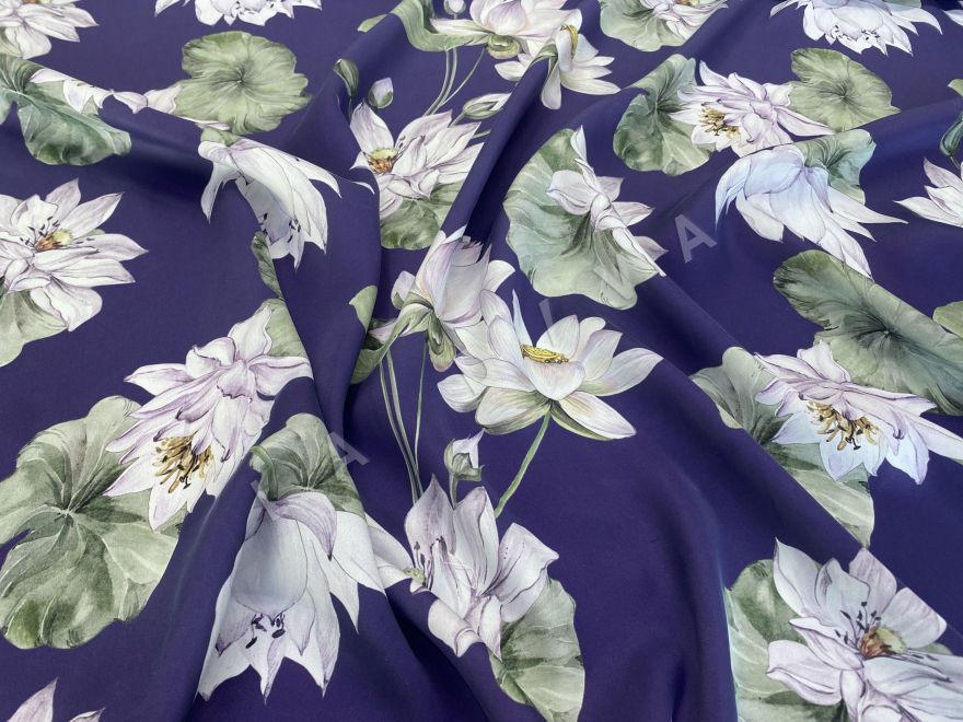 Купро с добавлением ацетата "цветы" на синем фоне рис-3