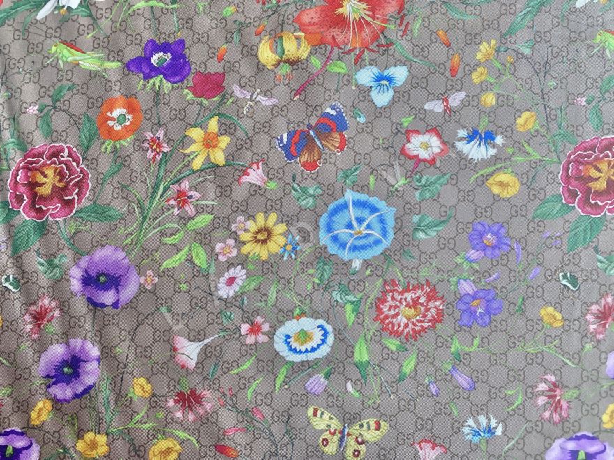 Gucci шелк твил с цветочным принтом рис-5