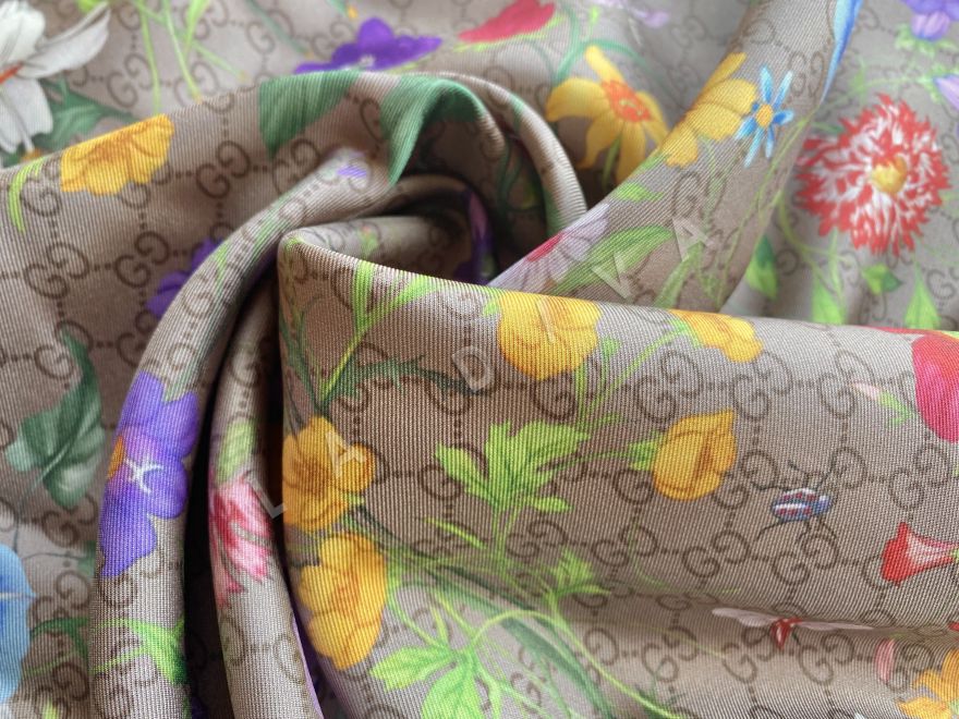 Gucci шелк твил с цветочным принтом рис-2