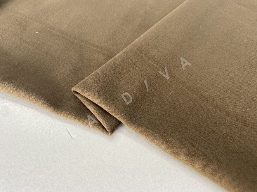 Хлопок с бархатистой поверхностью в светло-коричневом цвете рис-4