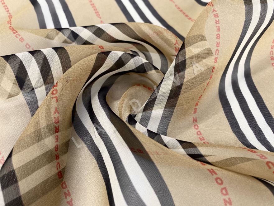 Шелковый шифон Burberry в полоску 2103201382338 Шелковый шифон Burberry в полоску 2103201382338