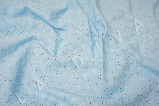 Шитье голубого цвета с цветочной вышивкой рис-4