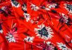дизайнерский сорочечный хлопок с цветочным принтом на красном фоне рис-4