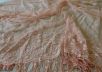 Оригинальная вышивка на шелковом креш-шифоне персикового цвета рис-2