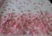 Вышивка на сетке  "Бабочки" розового цвета рис-2