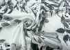 Вискоза плательно-блузочная с цветочным принтом в черно-белой гамме рис-2
