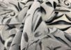 Шелковый бархат серого цвета с цветочным стилизованным принтом рис-4