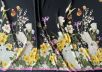 Шелк с эластаном купон Dolce&Gabbana "зайки в цветах" на черном фоне рис-2