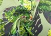 шелк "Тропики с орхидеями" на салатовом фоне рис-2