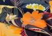 костюмно-плательная шерсть с цветочным принтом на черном фоне рис-2