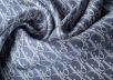 Шелк твил в стиле Dior с лого на темно-сером фоне рис-3 Шелк твил в стиле Dior с лого на темно-сером фоне рис-3